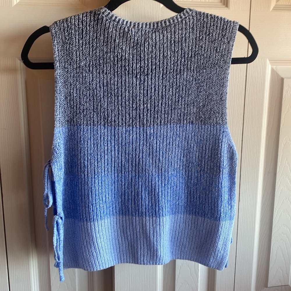 Rag & Bone NWT Kati Stripe Side Tie Sleeveless Cotton Blend Knit Sweater - Picture 6 of 13